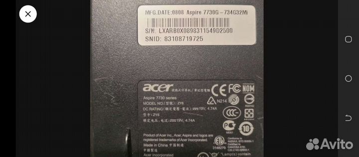 Ноутбук Acer Aspire 7730G