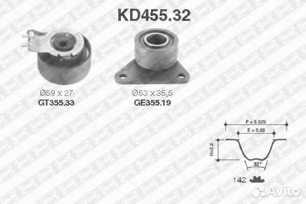 Комплект ремня грм KD45532 SNR