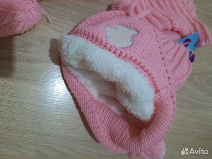 Шапка детская+ шарфик новое