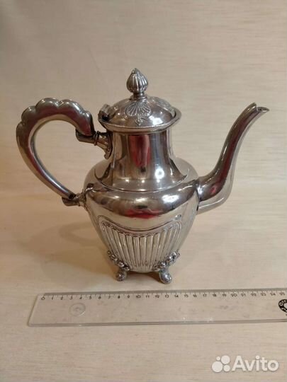 Чайник/кофейник латунь серебрение Европа