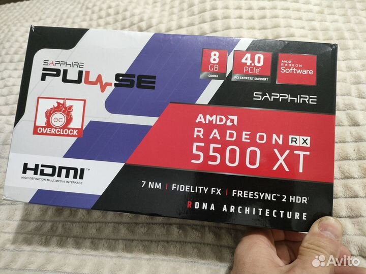 Видеокарта AMD Radeon RX5500XT Sapphire pulse
