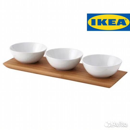 Иkea Тингдлос Tyngdlos поднос с тремя мисками