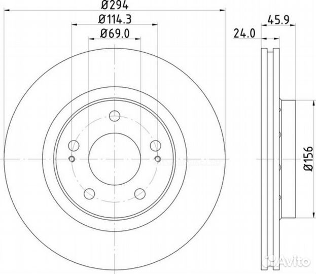 Nisshinbo ND3044K Диск тормозной перед