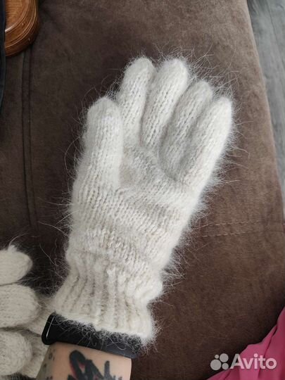 Перчатки из собачьей шерсти ручная работа