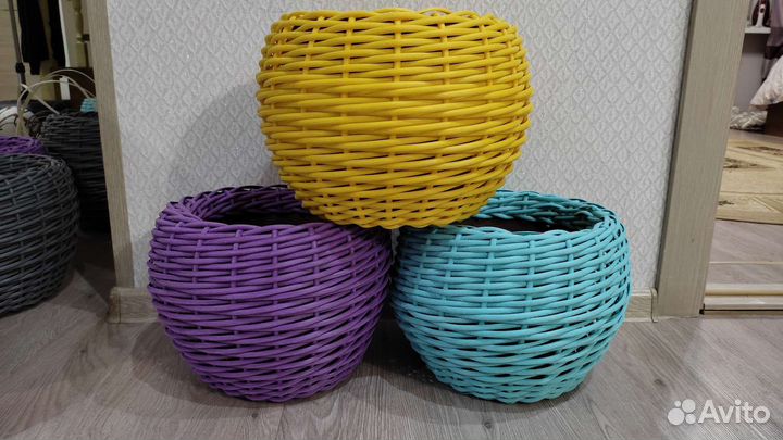 Кашпо из полиротанга