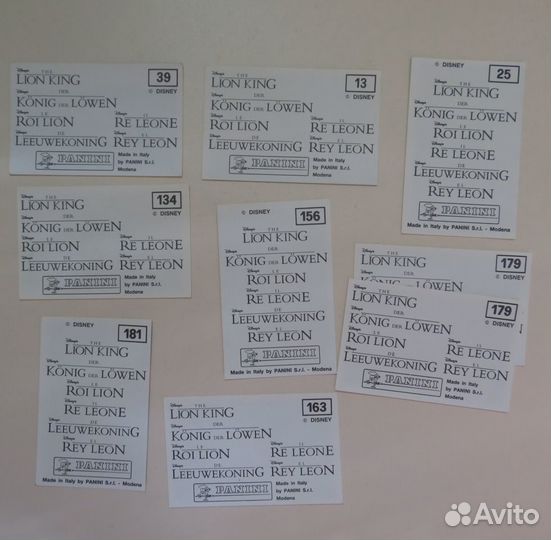 Наклейки panini Король Лев 1994