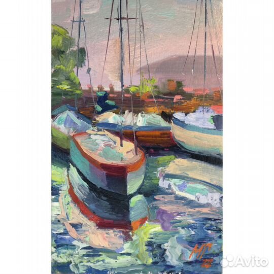 Картина маслом на картоне 