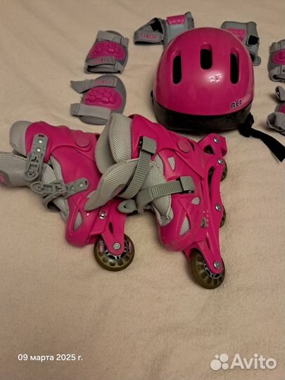Роликовые коньки детские с защитой