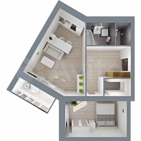 2-к. квартира, 56,5 м², 1/11 эт.