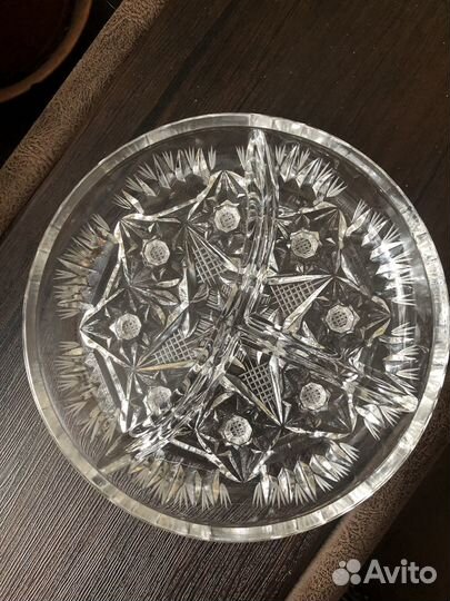 Хрустальная менажница СССР