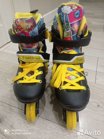 Роликовые коньки детские раздвижные, размер 30-33