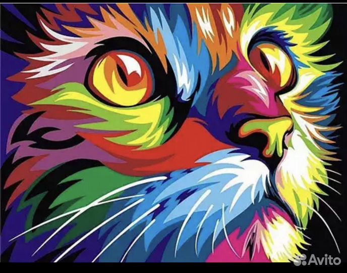 Алмазная мозаика Радужный кот