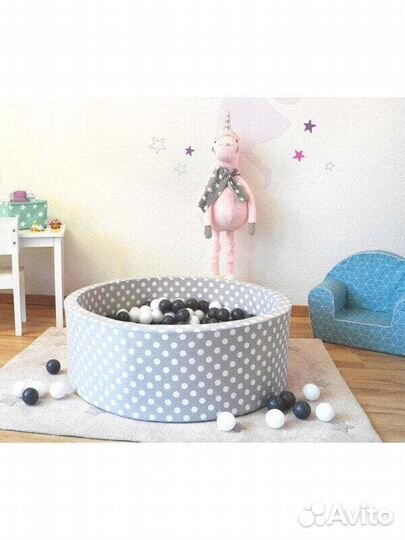 Сухие бассейны Bällebad Soft White Dots Grau