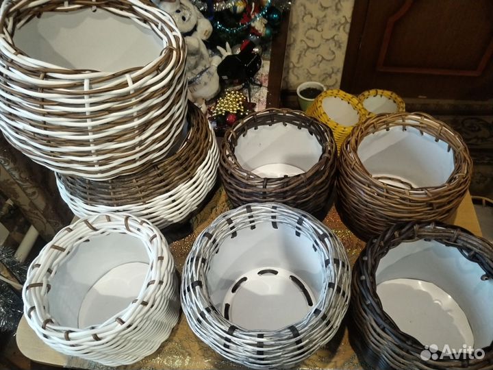 Кашпо из искусственного ротанг, 5-10 литров