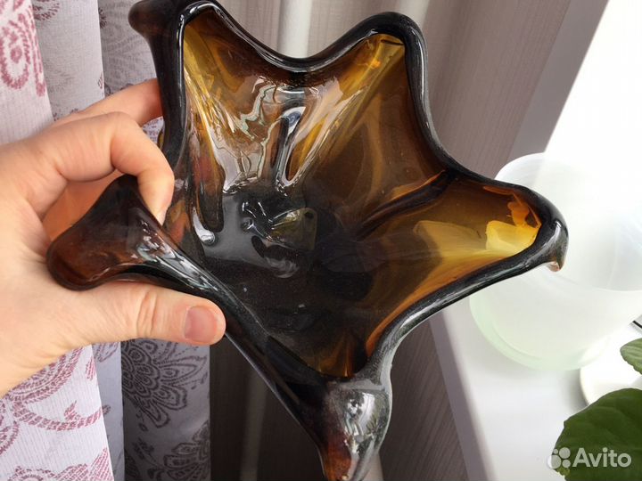 Ваза цветное стекло винтаж