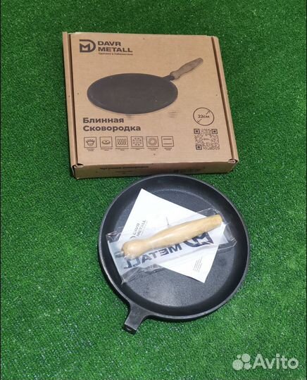 Чугунная сковорода блинная 22 и 24см