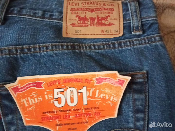 Мужские джинсы levis 501 w42-34