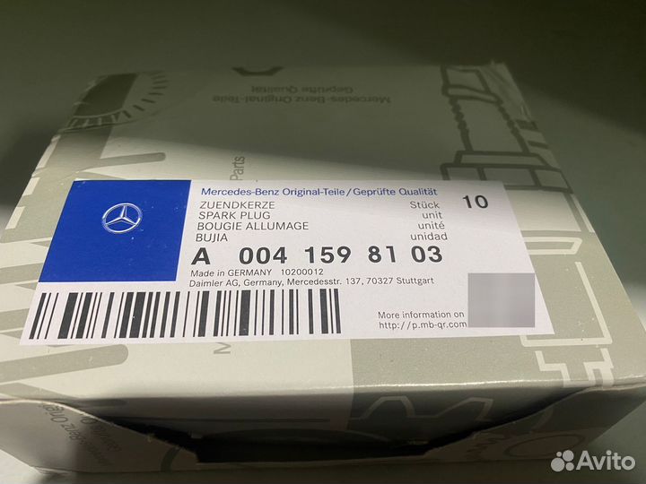 Свеча зажигания Mercedes-Benz Oem A0041598103