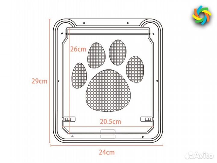 Дверца для кошек на москитную сетку