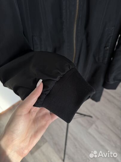 Бомбер плащ длинный мужской