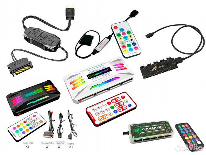 Argb RGB контроллер 5v3pin/12v4pin Coolmoon и др