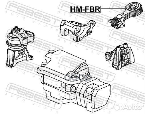 Подушка двигателя задняя AT honda civic hybrid FD3