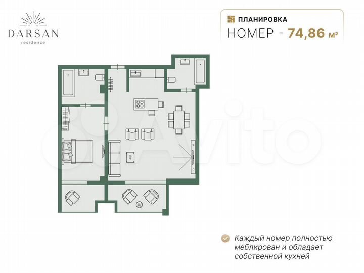 3-к. апартаменты, 75,5 м², 2/8 эт.
