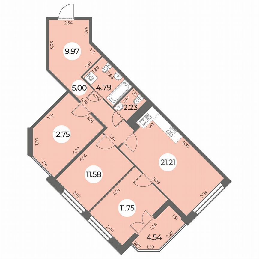 3-к. квартира, 81 м², 18/24 эт.