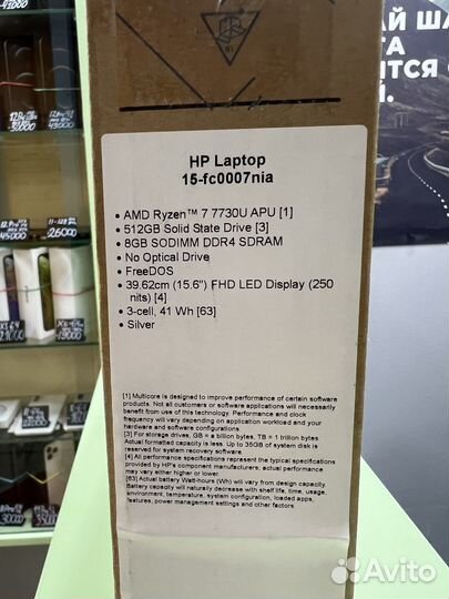 Ноутбук HP ryzen 7 7730U 8-ядерный 8GB SSD-512gb