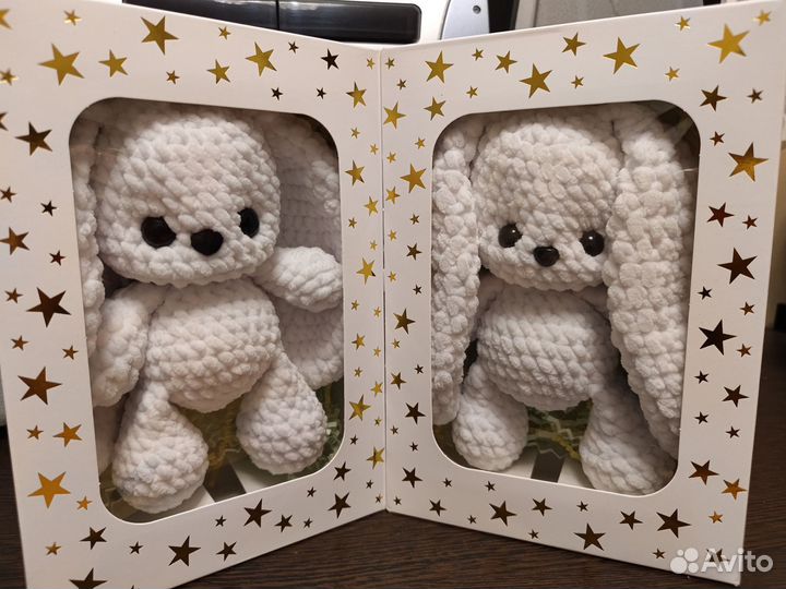 Вязаный зайка мягкая игрушка