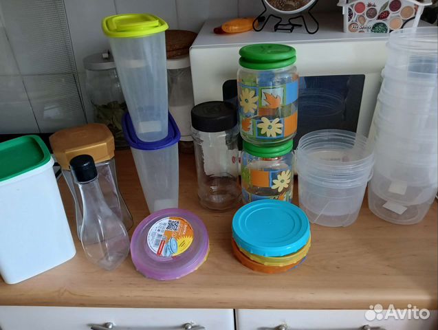 Контейнеры для сыпучих продуктов, пластик, стекло