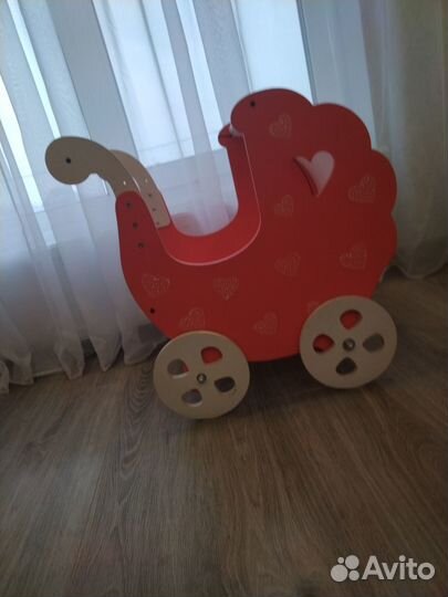 Коляска для кукол деревянная