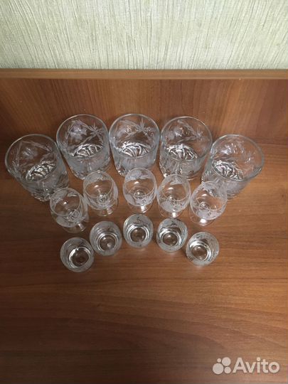 Фужеры бокалы рюмки набор стекло