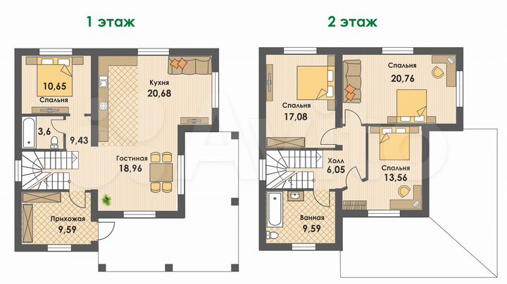 Коттедж 155 м² на участке 7,4 сот.