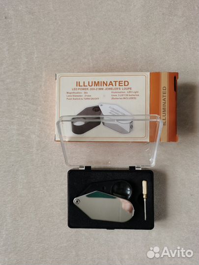 Лупа с подсветкой 20 х новая