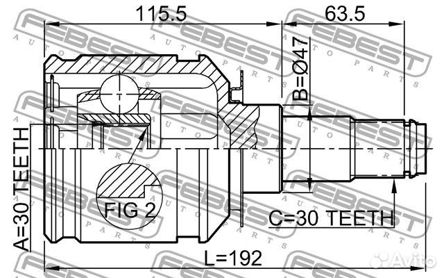 Шрус внутренний 30x47x30