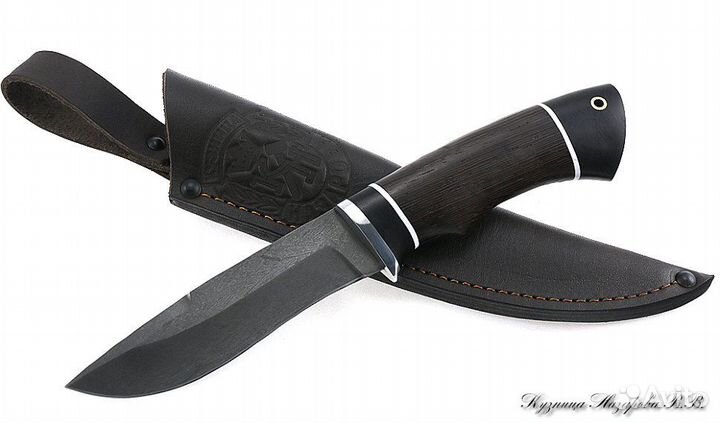 Нож Кречет Х12мф черный граб венге