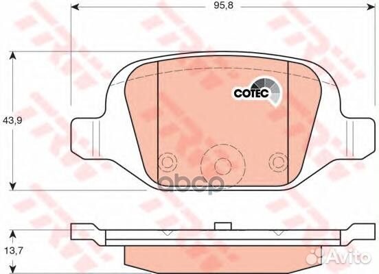 Колодки торм диск к-т задн gdb1384 TRW