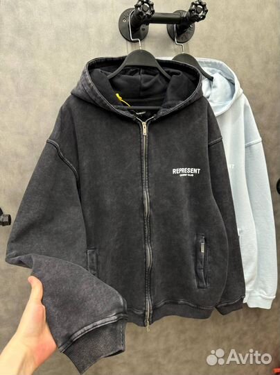 Зип худи Represent оверсайз (тренд 2025)