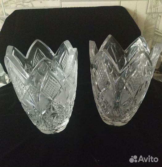 Вазы парные хрусталь
