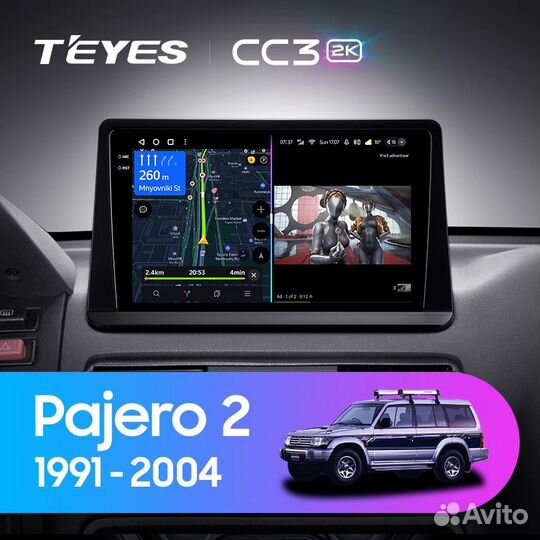 Магнитола Teyes CC3 2K 6/128 Mitsubishi Pajero 2