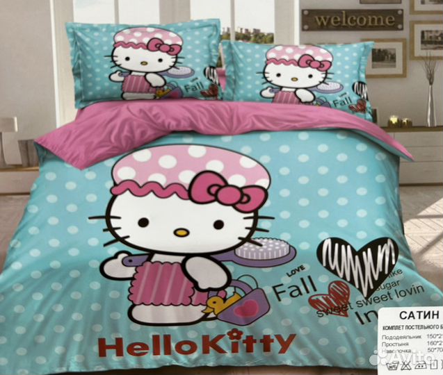 Постельное белье 1.5 спальное Хэллоу Кити