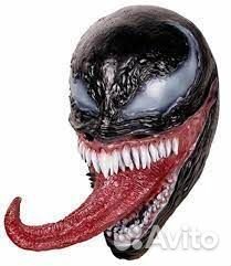 Маска Веном, черный, красный латекс, размер взросл