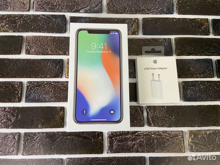 iPhone X 256 gb silver 100