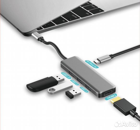 USB Type-C Hub 3 USB 3.0 sate A-hubc52 5 в 1
