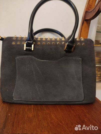 Сумка женская замшевая серая