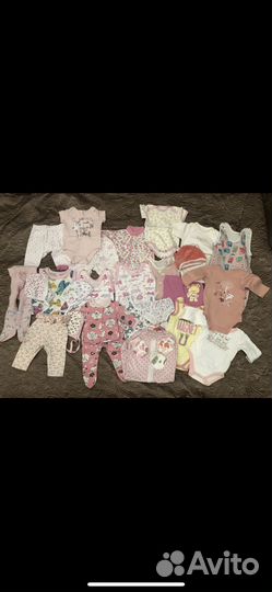 Детские вещи пакетом от 0 до года для девочки