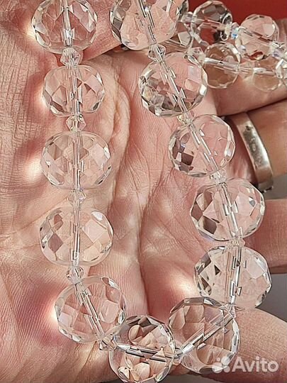 Бусы винтаж, горный хрусталь, натуральная бирюза