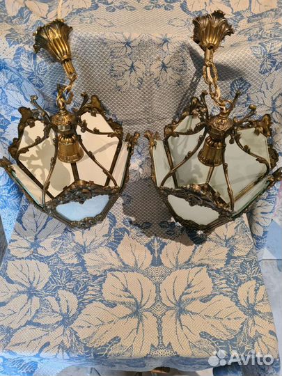 Бронзовые люстры СССР 2 шт