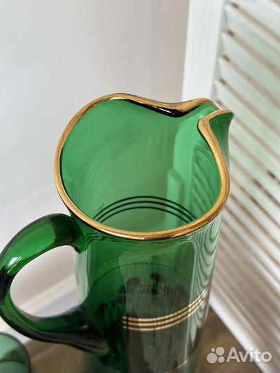 Кувшин и стаканы Богемское стекло